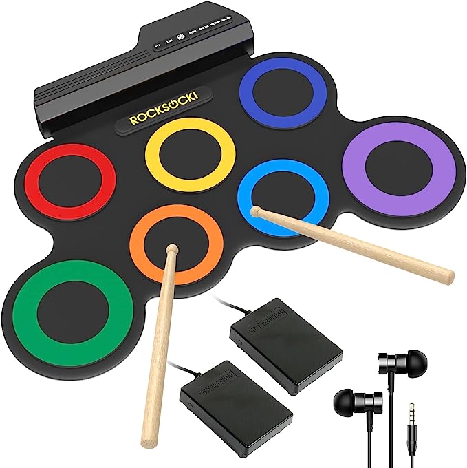 ROCKSOCKI Electric Drum Set 7 Pads  with Headphone (No Speaker/Battery)